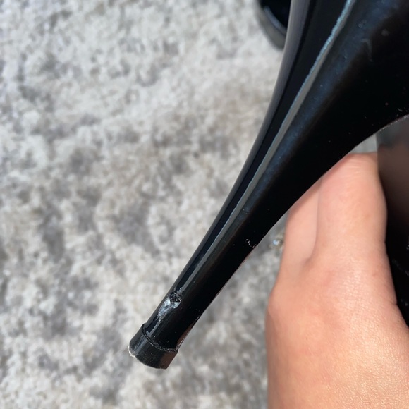 YSL Black Patent Leather Tribute Heeled Sandals Sz 41 - Picture 5 of 6